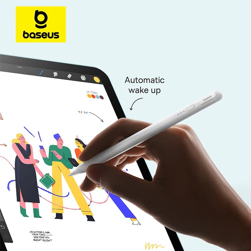 Penna stilo Baseus di terza generazione per iPad Stilo di ricarica cablata Versione con sensibilità all'inclinazione attiva con cavo di tipo C e penna con punta attiva