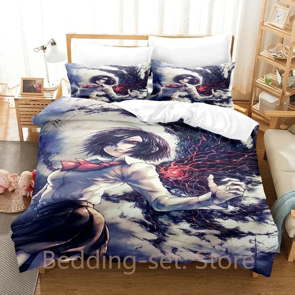 Set di Biancheria da Letto Tokyo Ghoul Touka Kirishima 2024, Disponibile in Varie Misure, per Adulti e Bambini, Set Copripiumino Anime