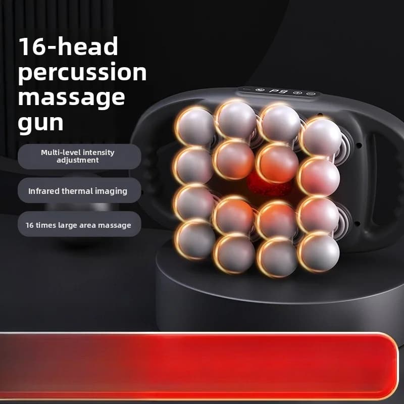 Multi‑Head Massage Gun 16 Heads Powerful Deep Percussion Muscle Massager 8 Heads Electric Body Relax Massager