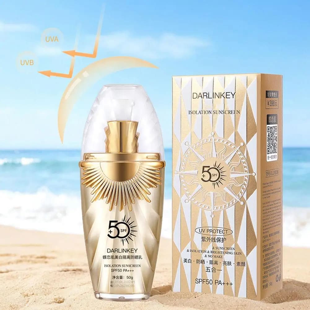 DARLINKEY UV Protective Lotion for Daily Use and Open SPF50 PA+++, Solar Insulating Cream and Whitening for Face and Body, Light Skin