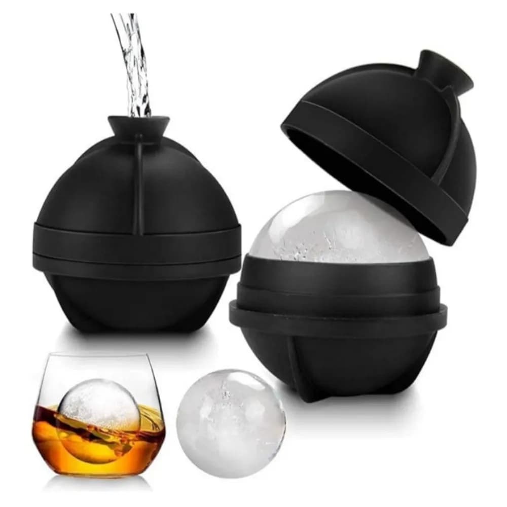 Stampo per macchina per il ghiaccio in silicone a forma di palla da golf da 2,5 pollici Vassoio per stampo per ghiaccio a forma di palline a sfera rotonde grandi per congelatore Strumenti per bar da cocktail per whisky