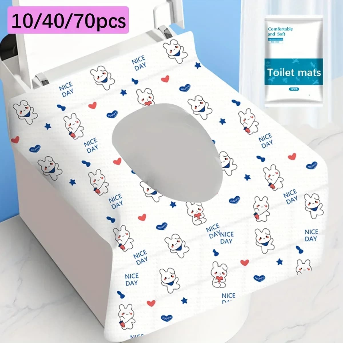 70/40/10 pieces disposable toilet seat covers for travel public toilet universal air hygiene suitable for all age vessels training