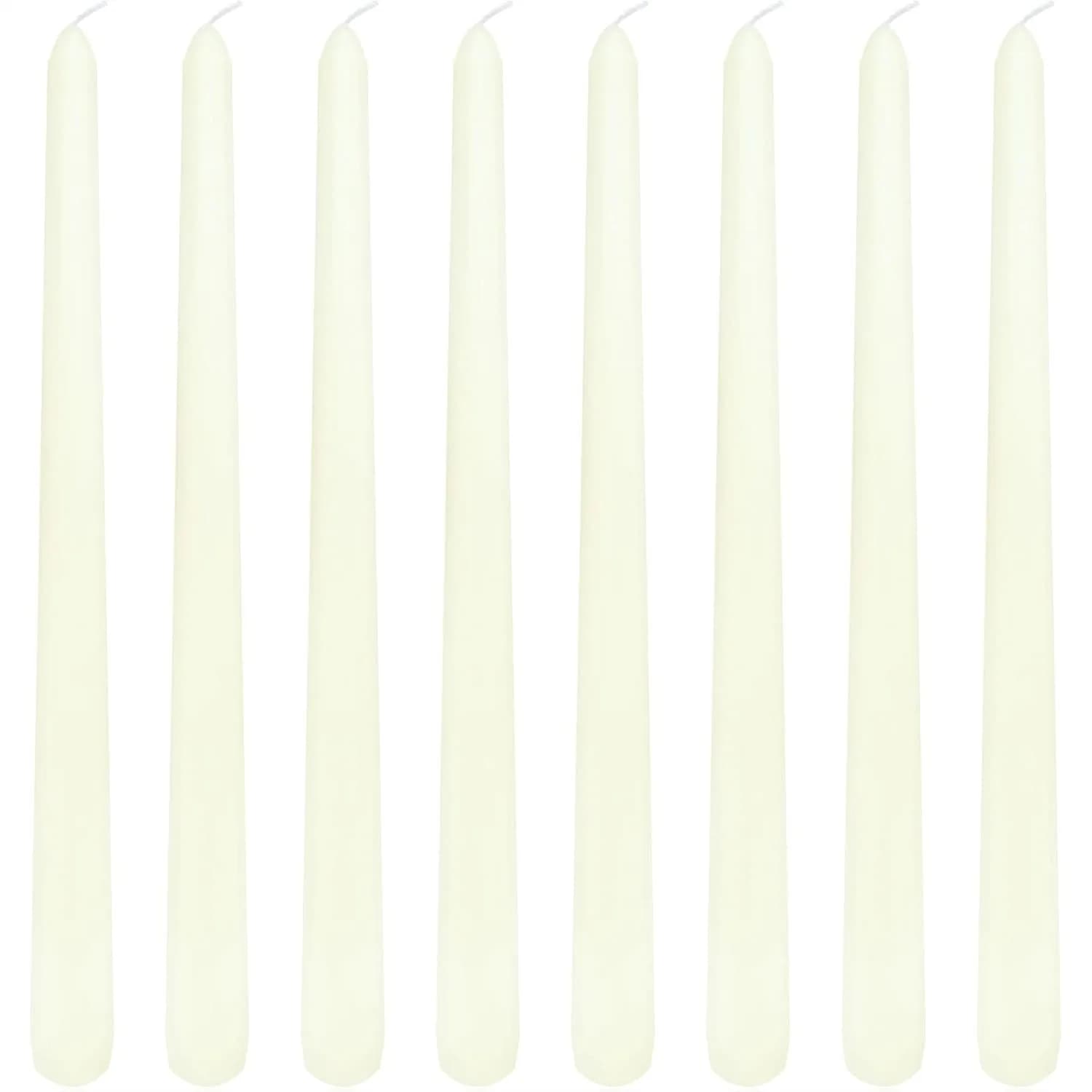 Confezione da 8 Candele Affusolate Avorio da 10 Pollici, Lunga Durata, Senza Gocciolamento, per Cena, Decorazioni Casa, Matrimonio, Baby Shower