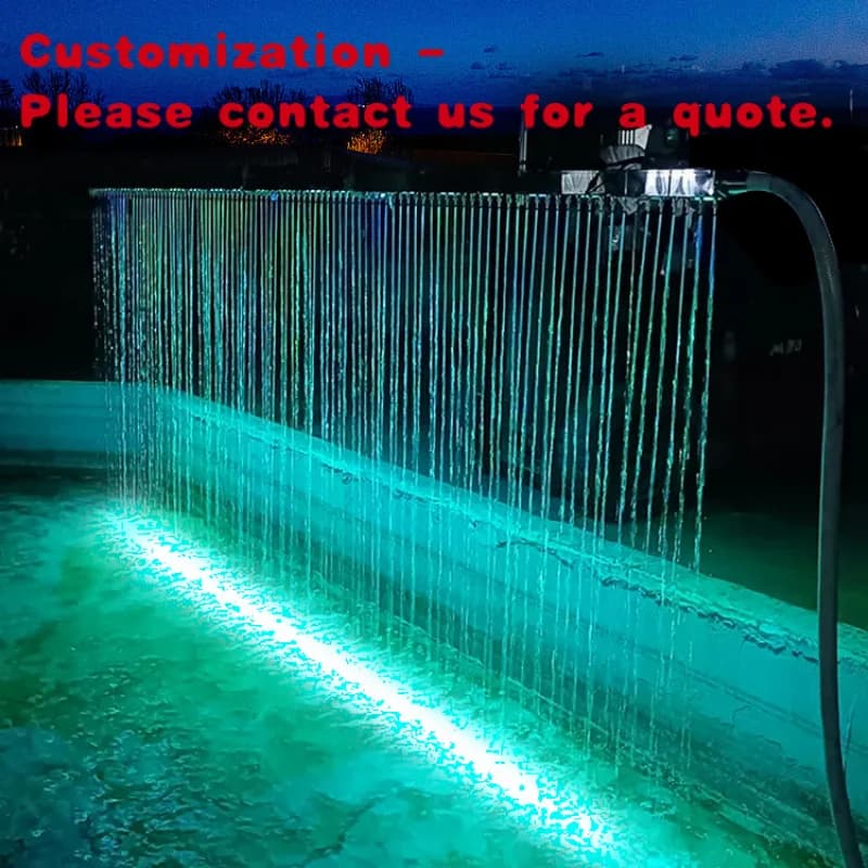 custom.Customized Modern Stainless Steel Curtain Indoor/Outdoor Ornamental Rainy Waterfall Wall Hotel Pool Use