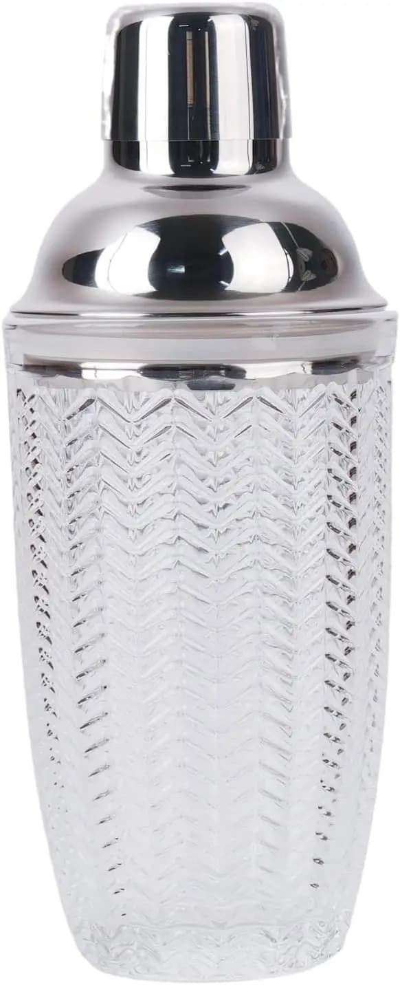 Shaker Professionale Esagonale per Cocktail con Scala Graduata, 415ml, in Acciaio Inossidabile, Strumento da Bar per Miscelare Bevande