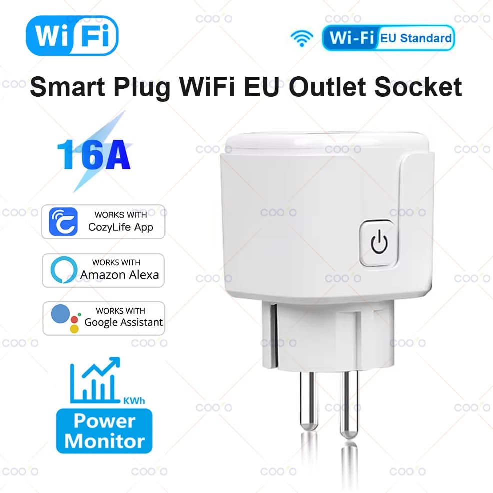 CozyLife WiFi Smart Plug Standard UE 16A Smart Home Presa di corrente Monitor di alimentazione Il controllo della temporizzazione funziona con Alexa Google Home
