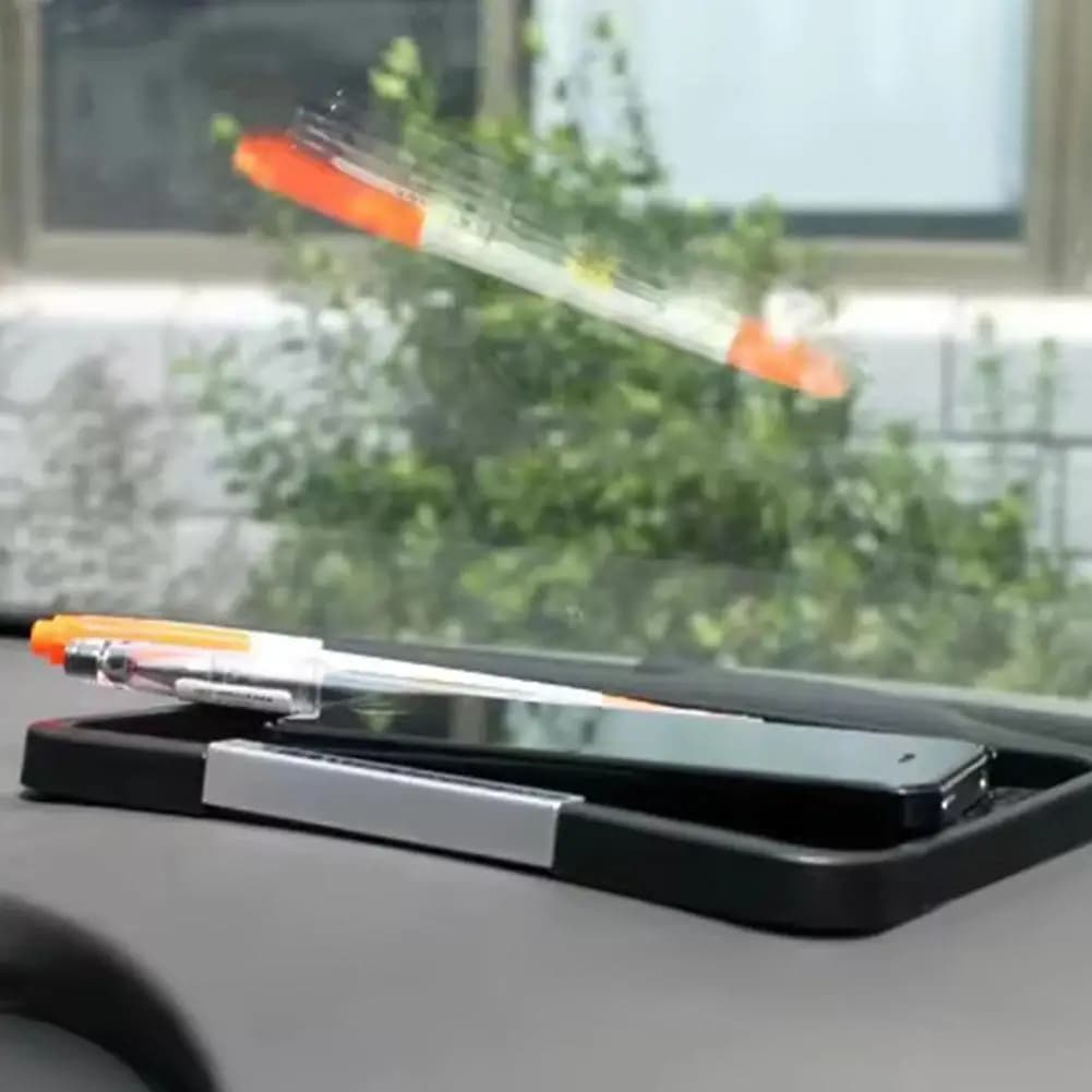 Cruscotto auto Tappetino in silicone antiscivolo Supporto per telefono Tappetino portaoggetti Cruscotto per telefono cellulare Occhiali da sole Posizionamento Accesso interno F2T1