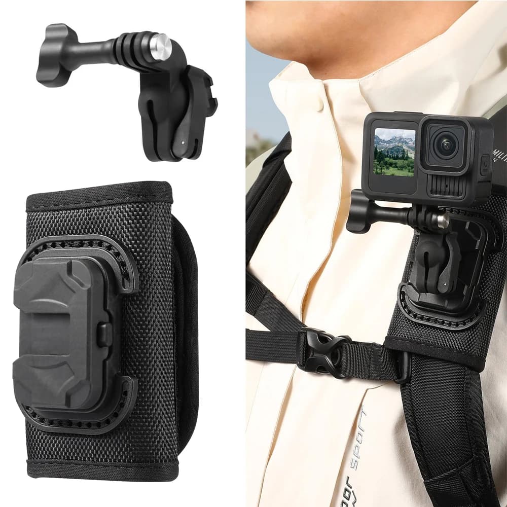 Clip universale STARTRC con velcro per zaino sportivo, attacco a sgancio rapido per accessori GoPro / Insta360 / DJI Action Camera