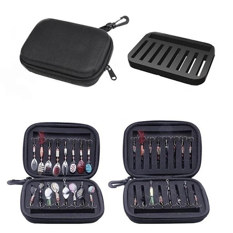 Fishing bait case - Portable Organizer for Fishing Equipment with EVA Foam Parts for Rotating baits, Ami and Accessories (Empty box)