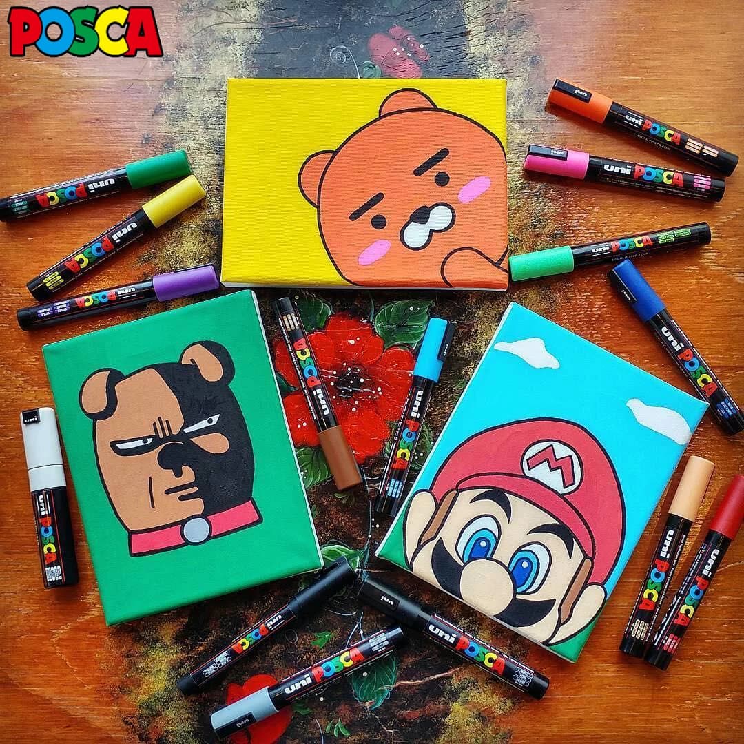 1 pz Uni POSCA Pennarello Acrilico, 1 M 3 M 5 M Pieno Vari Colori rotulador permanente Disegno/PETTO POP/Graffiti FAI DA TE Rifornimenti di Arte