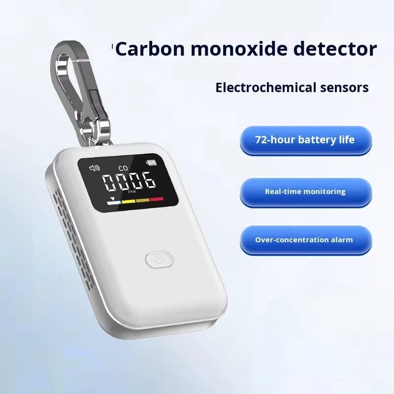 Portable Carbon Monoxide Detector IP67 Waterproof 72H Standby Anti‑Poisoning Alarms for Camp Trip Dwelling Use