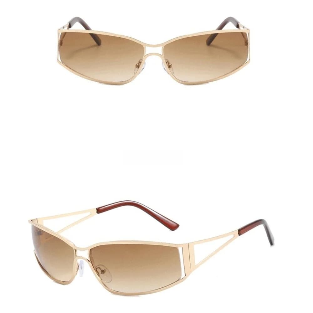 Sweet Y2k Frameless Sunglasses Metal Gradient Trendy Fashion Sunglasses Small Frame Classic UV Protection Sunglasses Beachwear