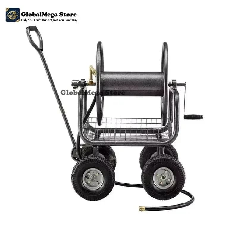 2026 New Product Garden Hose Reel Cart Stainless Steel 4-Wheel Heavy Adjustable Waterproof Cover Vietnam
