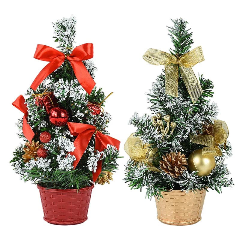 1 pcs small artificial christmas tree ornament false pot plant decorations for Halloween parties for home Navidad New Year 2025