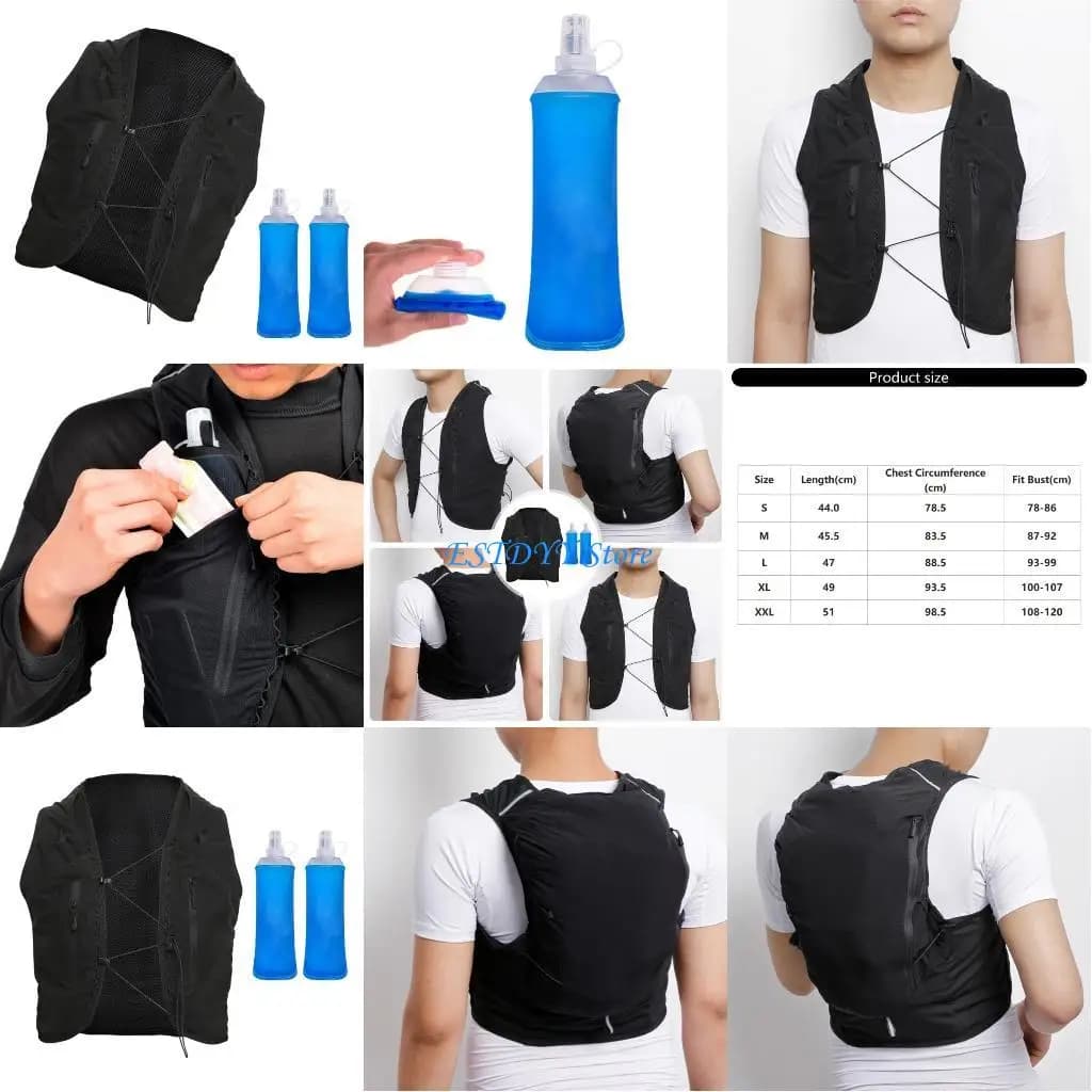 G6DE Running vest with soft water bottles Sports bag hydration vest Bicycle beverage bag