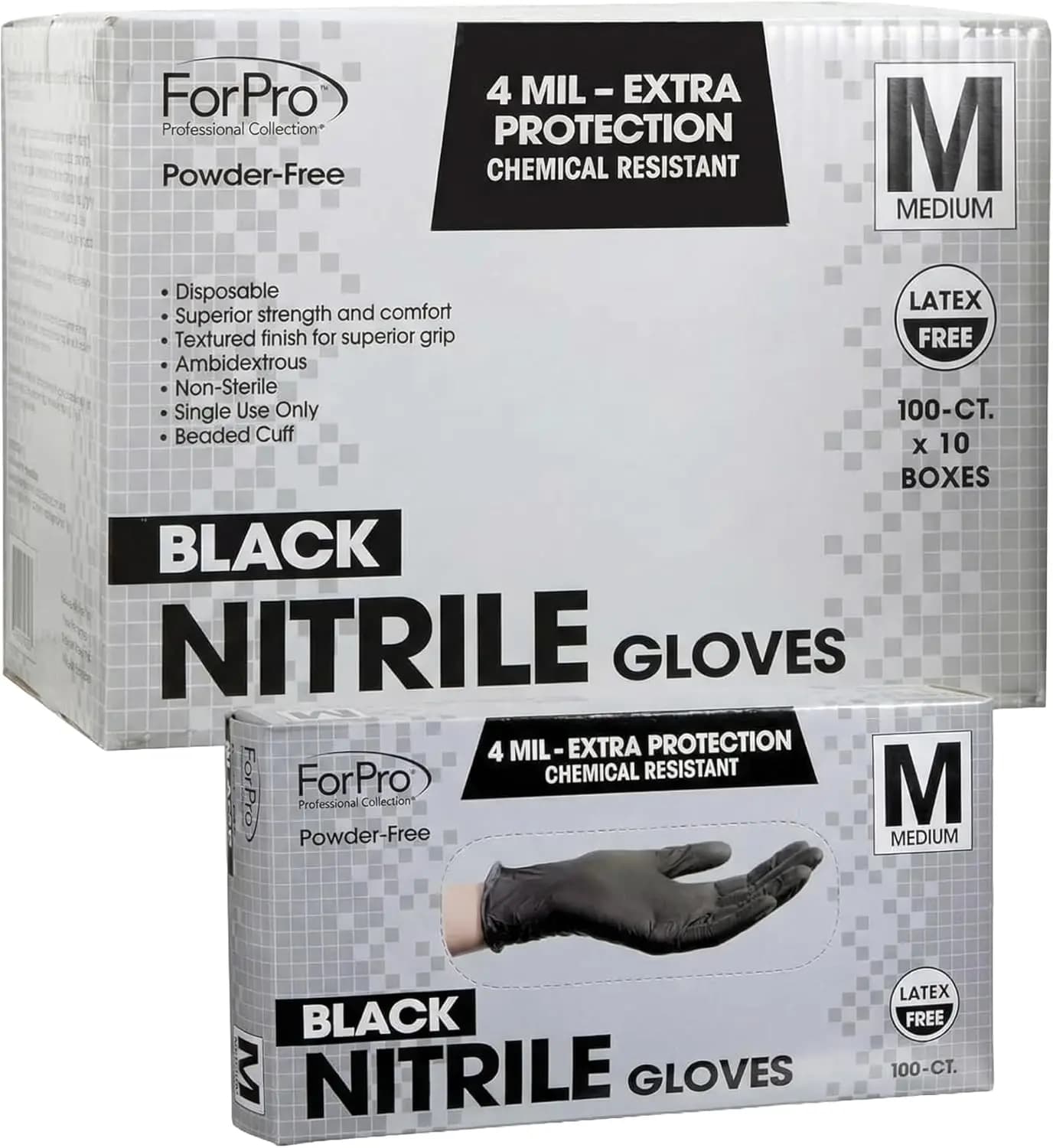 Guanti in Nitrile Monouso per Resistenza Chimica, Senza Polvere, Senza Lattice, 4 Mil, Adatti per Alimenti