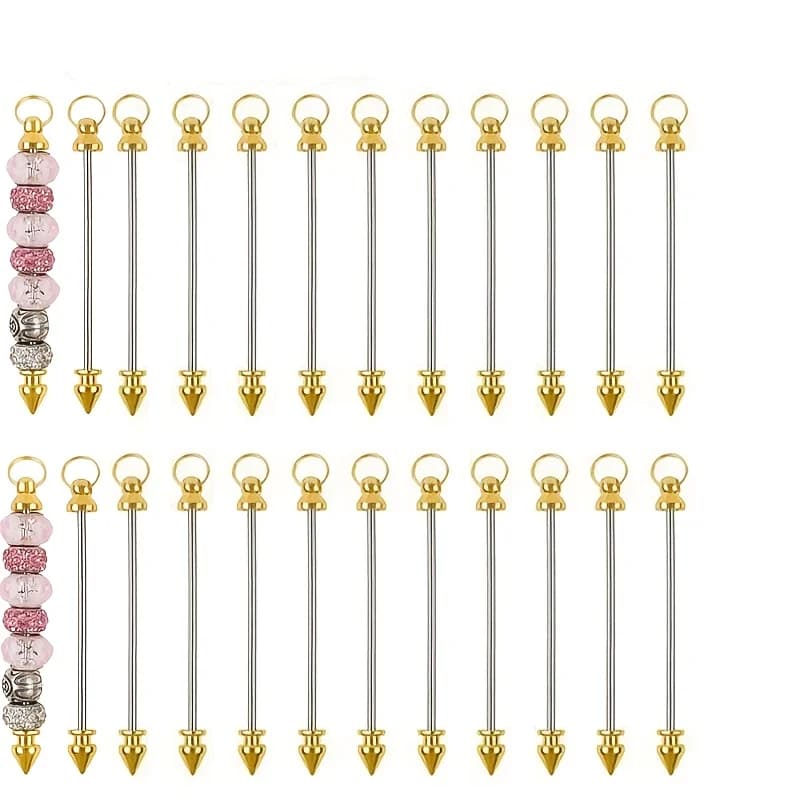 22pcs Golden Detachable Keychain Blank Men's Key Rings Keychains Dowel Pin Pendant Clasps DIY Set Accessories Making Gifts Dorm