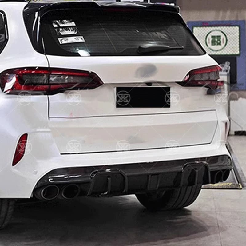 For BMW X5M F95 X6M F96 2019+ Carbon Fiber Rear Bumper Diffuser Lip Splitter Spoiler Car Rear Lip Body Kit Accessories