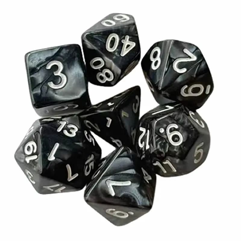 Set di 7 Dadi Poliedrici a Tema Galassia per Giochi da Tavolo, Effetto Universo Colorato e Sorprendente, Accessori per DND D4-D20