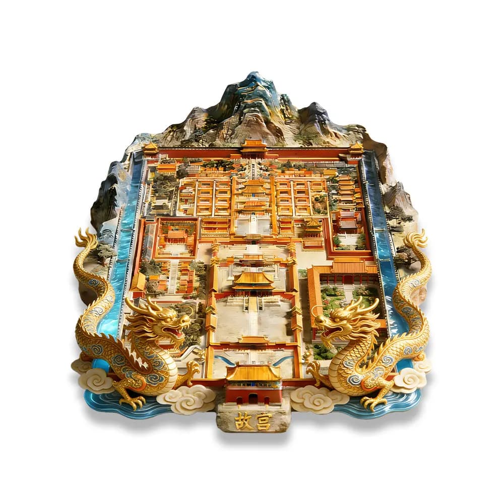 3D Metal Refrigerator Mosaic of the Forbidden City Landmark Refrigerator Magnetic Tiles Travel Souvenir Gift Creative