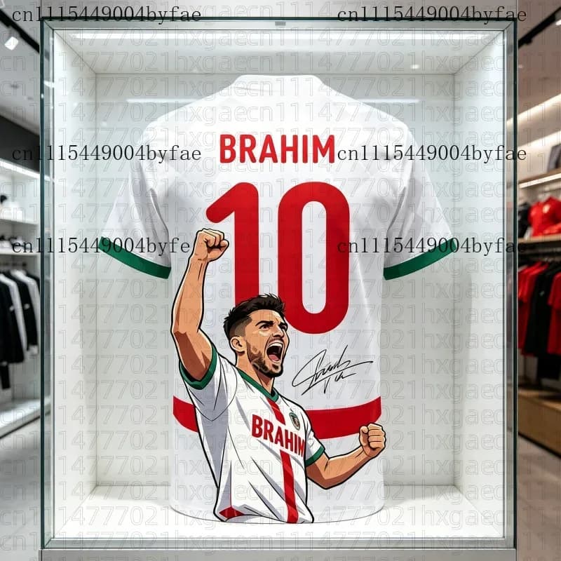 Soccer Jersey Morocco Away 2026 Brahim No.10 Printed Adult Kids Athleisure T-Shirt Summer Quick-dry Soft Comfy Family Kids Tees