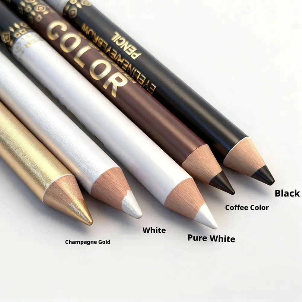 Dual-Ended Eyeliner Eyebrow Pencil Highgloss Pencil Lasting Non Smudg White Silkworm Brighten Eye Shadow Stick Makeup