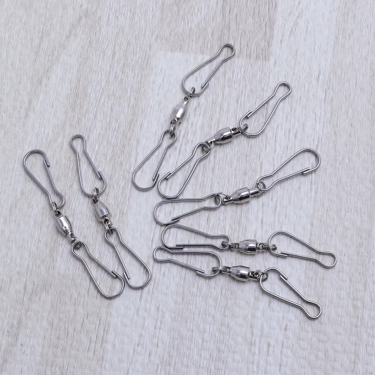 10Pcs Rust Resistant Metal Self Rotating Hooks 360 Degree Swivel Hangers for Wind Chimes Kitchen Storage Workshop Organization