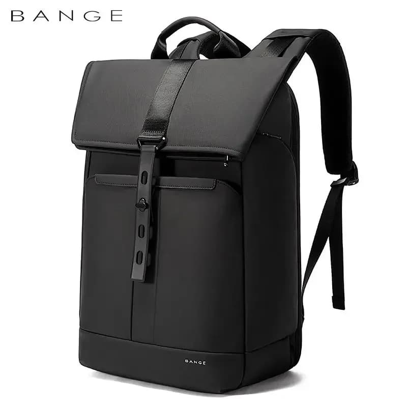 BANGE Zaino da cabina per laptop da 15,6 pollici Borsa da viaggio multiscomparto impermeabile da uomo Zaino nero adatto per uomini e donne