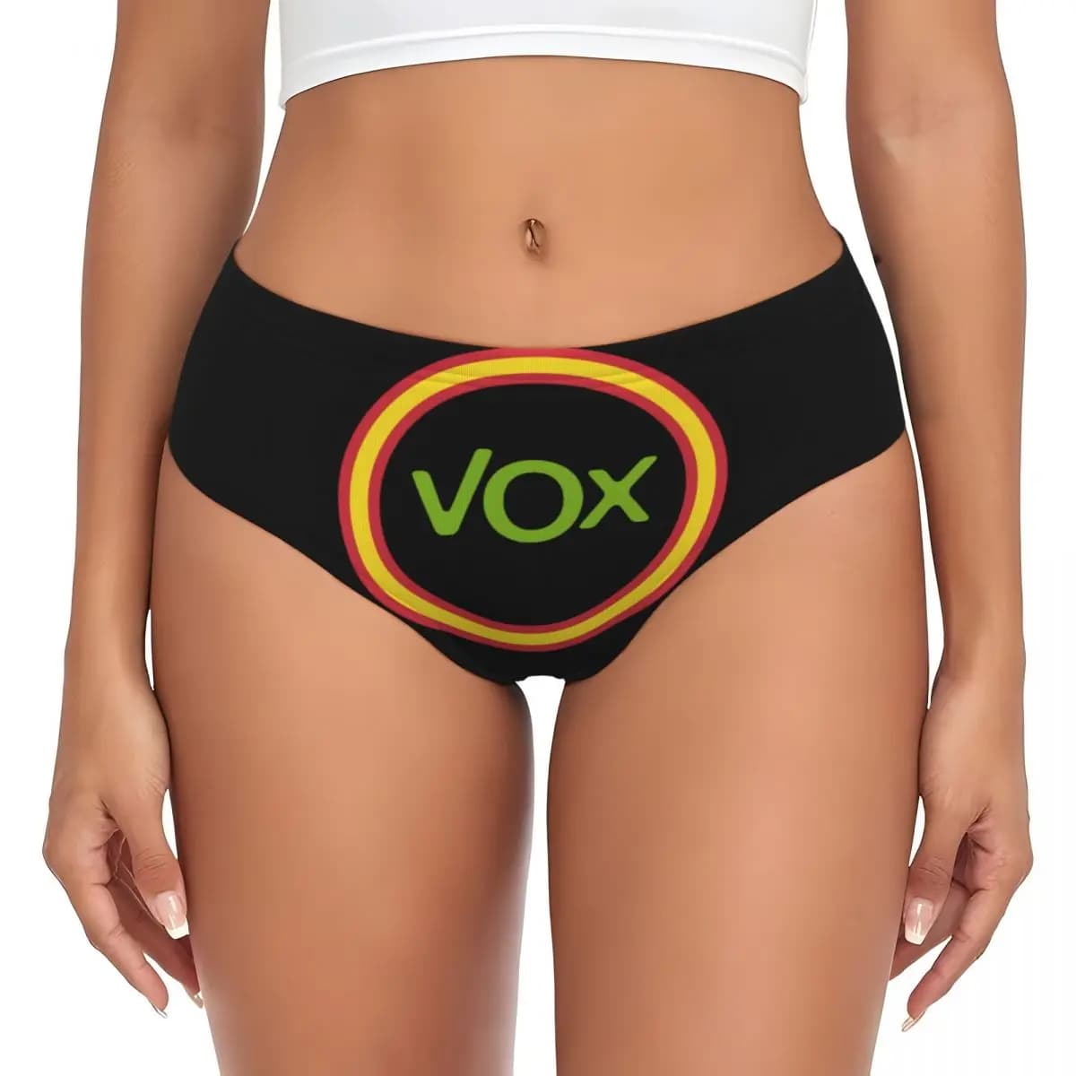 Slip da donna personalizzati con logo Vox Spagna, intimo femminile comodo con stampa partito politico spagnolo