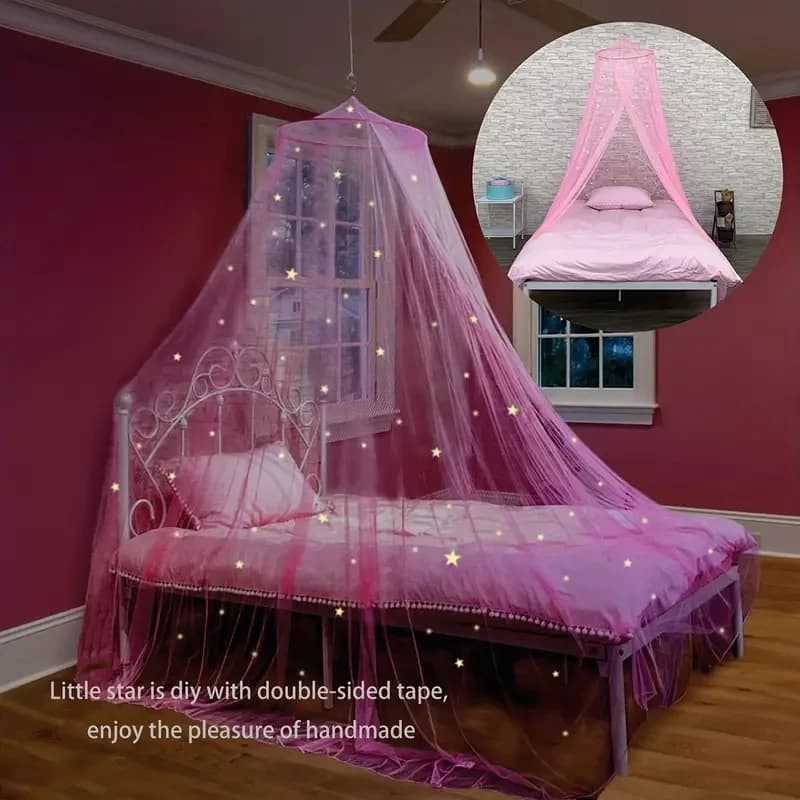 Men's Wall Tile For Girls With Stars Incandescent-Place For Kids Pink Princess For Bed Tent Wall Decor For Kids