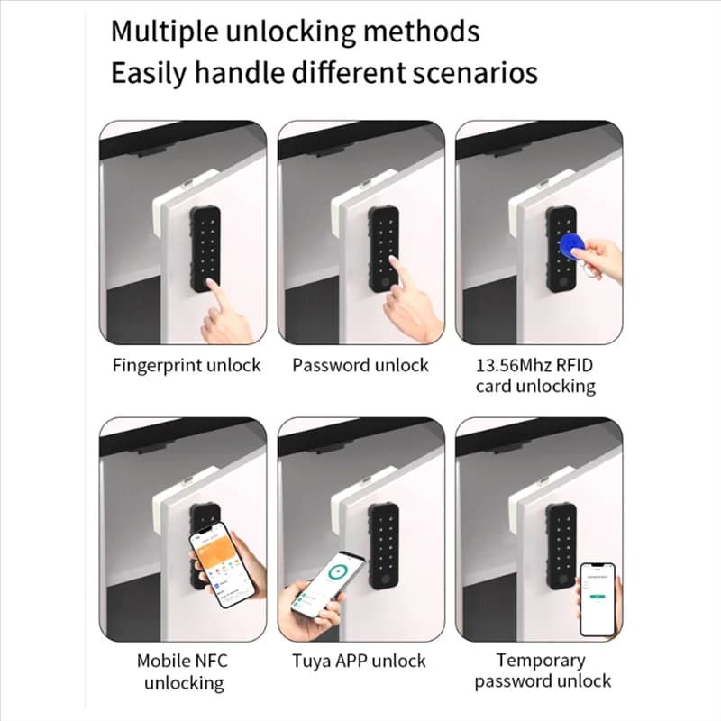 APPLIA-Tuya Bluetooth Smart Wood Cabinet App per serratura elettronica con impronta digitale, telecomando per armadietto per cassetti per mobili