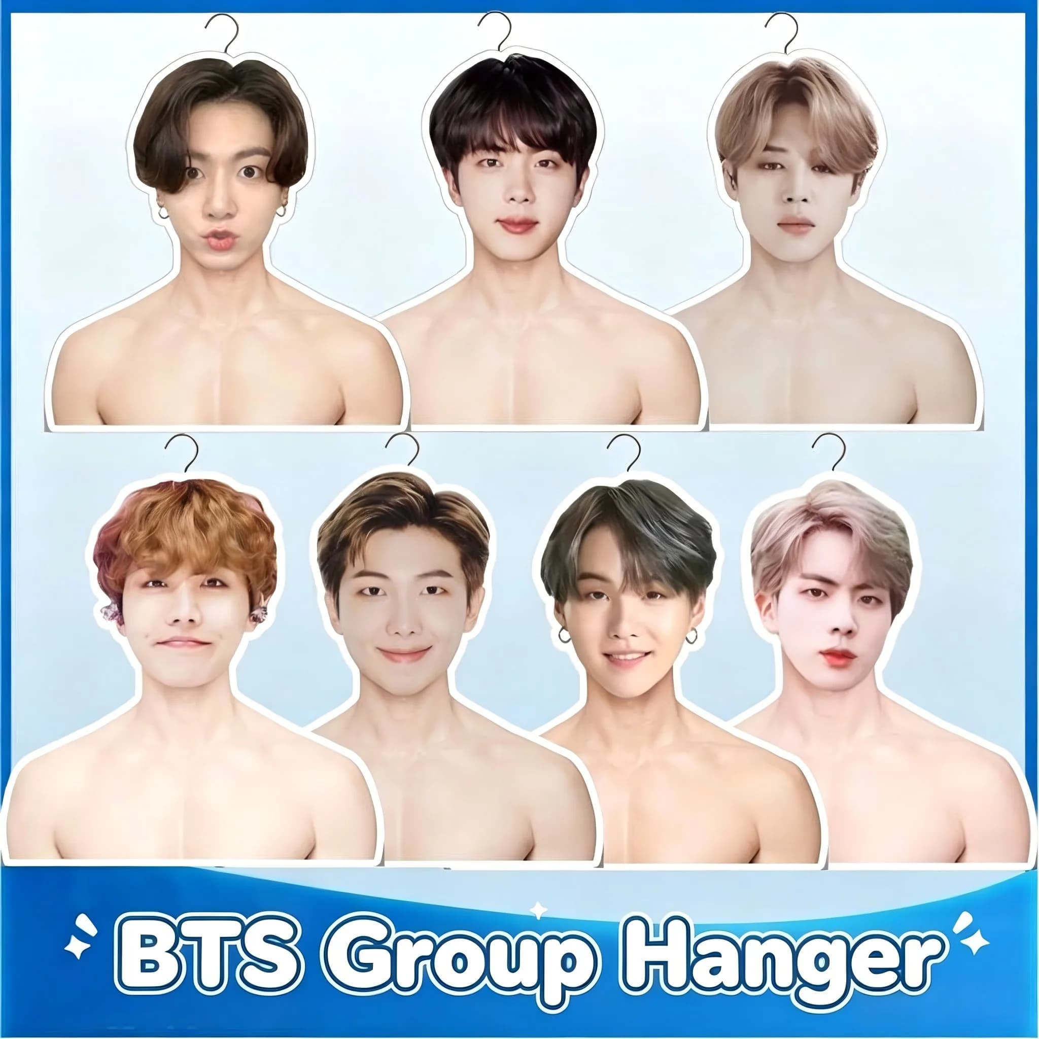 BT21 Member Shape Clothes Hanger Customizable Idol Photo Garment Rack Decor Kpop Fans Collectible Gift For Laundry Organizer