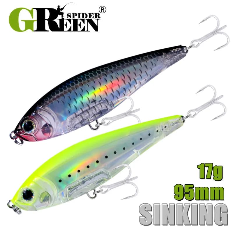 New 95mm 17g 3D Inshore Twitch Bait sunk bait Trout fishing in salt water Artificial pencil Fishing Wobblers Meat Fish