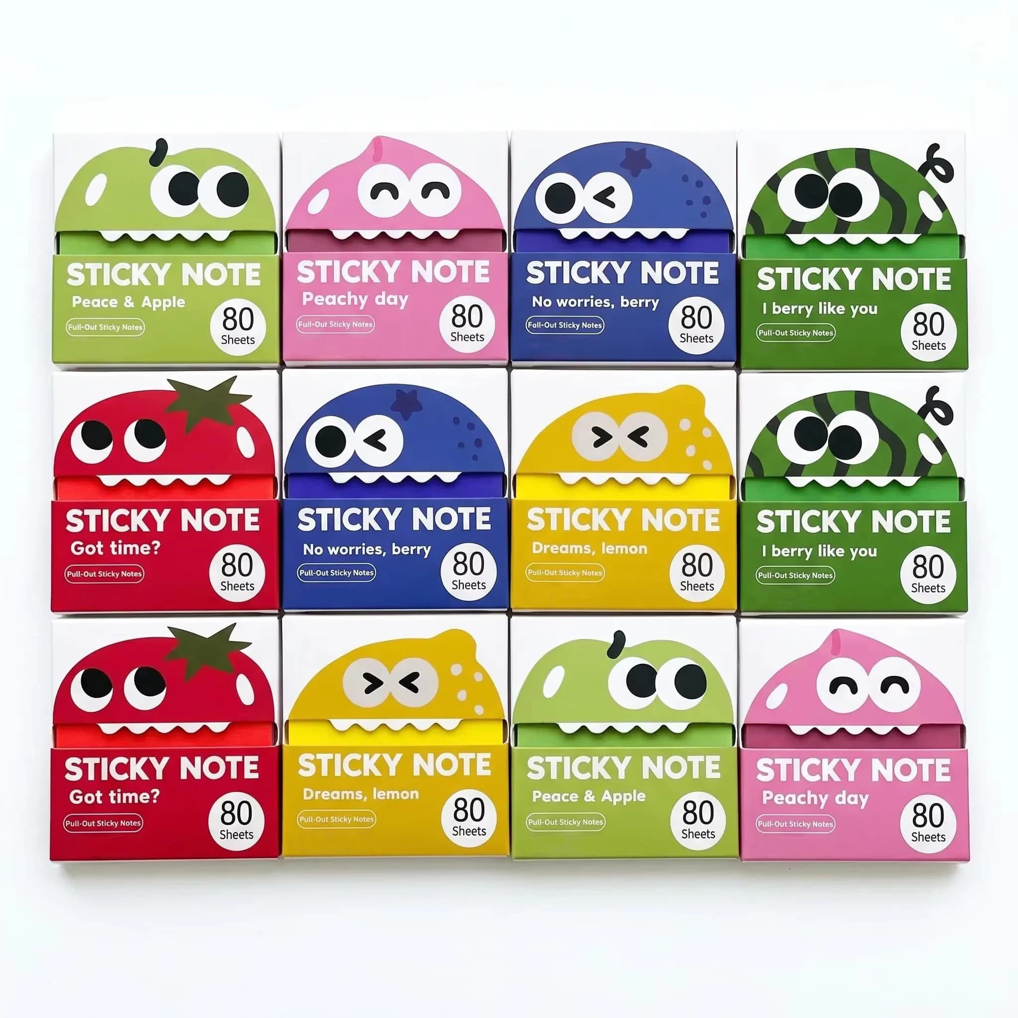 ​480/960 Sheets Pull-Type Sticky Note Pearlescent Transparent Paper Self-Adhesive Memo Pads for Office School Stationery