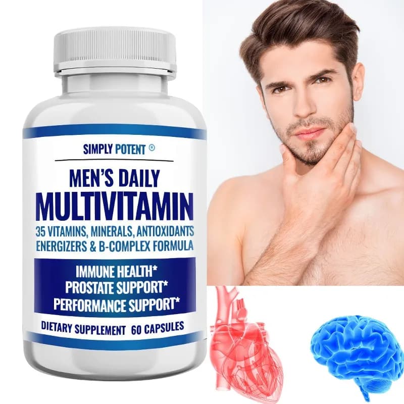 Men's Daily Multivitamin – 35 Vitamins & Minerals, Vegan Dietary Supplement for Energy Immunity Digestion Skin & Overall Health