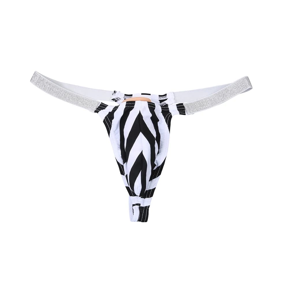 1pc quotidiano da uomo perizoma a vita bassa slip moda a righe rigonfiamento biancheria intima T-back perizoma mutandine comode