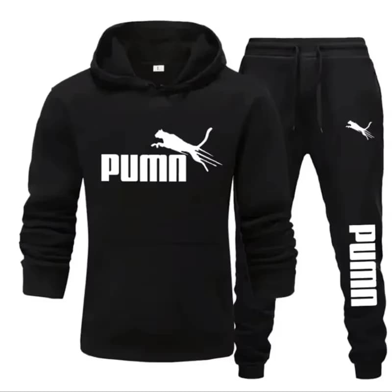 Nuovo Set Sportivo da Uomo Autunno-Inverno: Felpa con Cappuccio e Pantaloni, 2 Pezzi alla Moda per Fitness e Jogging