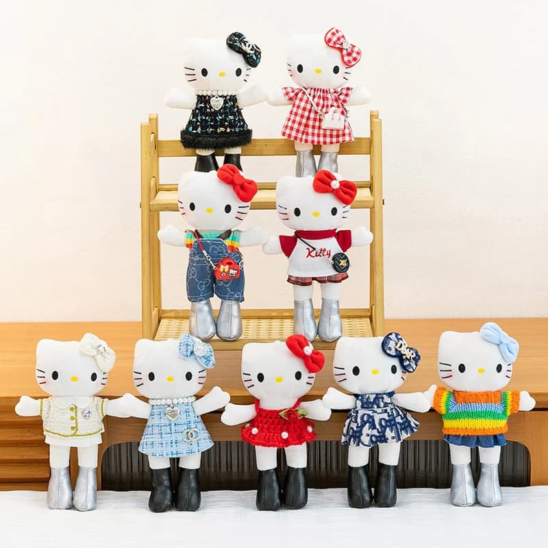 Portachiavi Peluche Sanrio Kawaii Hello Kitty, Ciondolo per Auto e Zaino, Giocattolo in Peluche per Bambini, Regalo di Compleanno