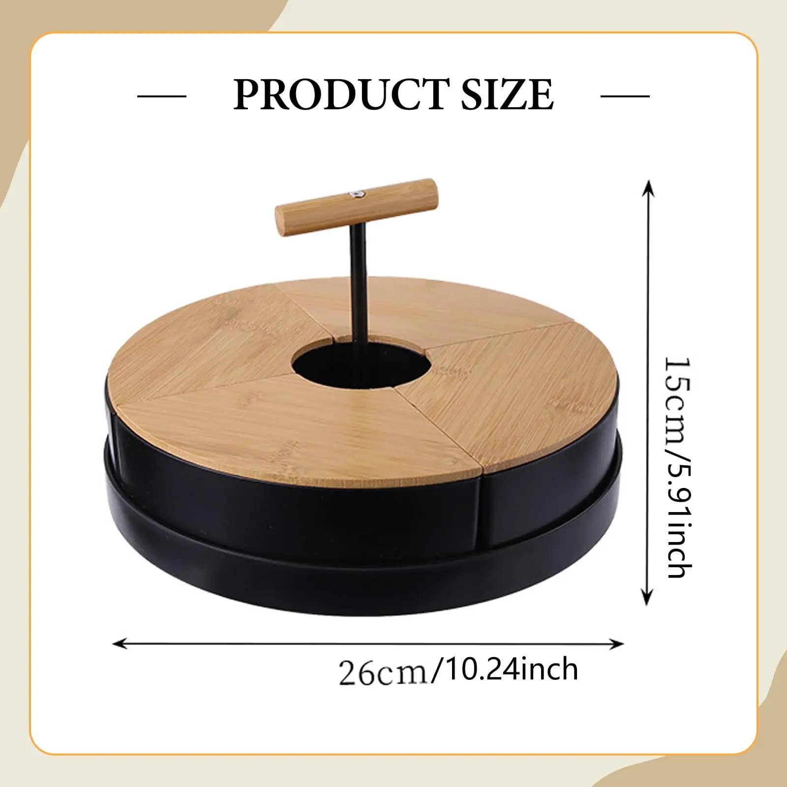 Divided Serving Tray, Multipurpose with Compartments Dried Fruit Plate, Appetizer Relish Dish Snack Bowl for Travel Home Kitchen