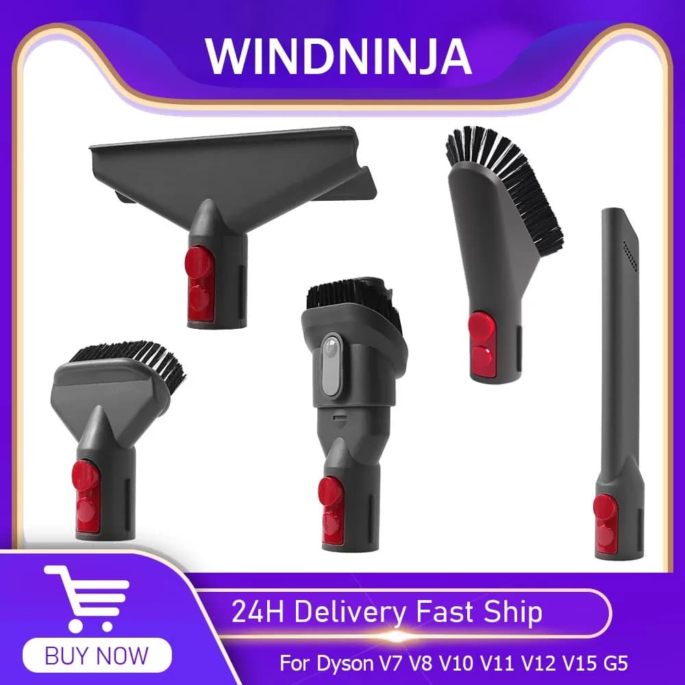 Per aspirapolvere Dyson V7 V8 V10 V11 V12 V15: bocchetta piatta per aspirazione, spazzola per materassi, spazzola rotonda, spazzola a setole morbide