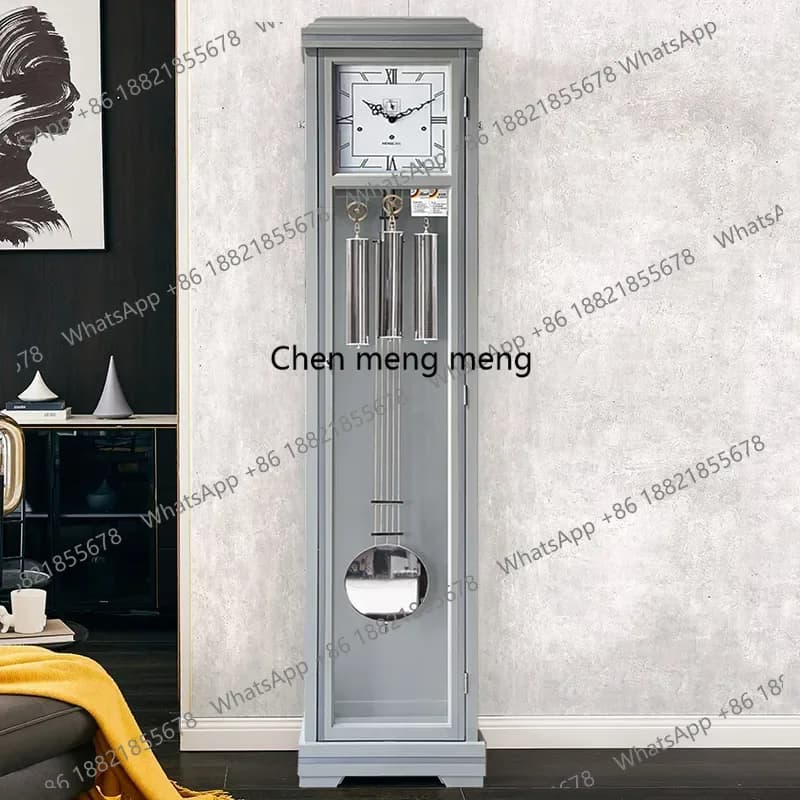 Orologio da terra meccanico da soggiorno German Helmler, lusso leggero, moderno, semplice, in legno massello con pendolo