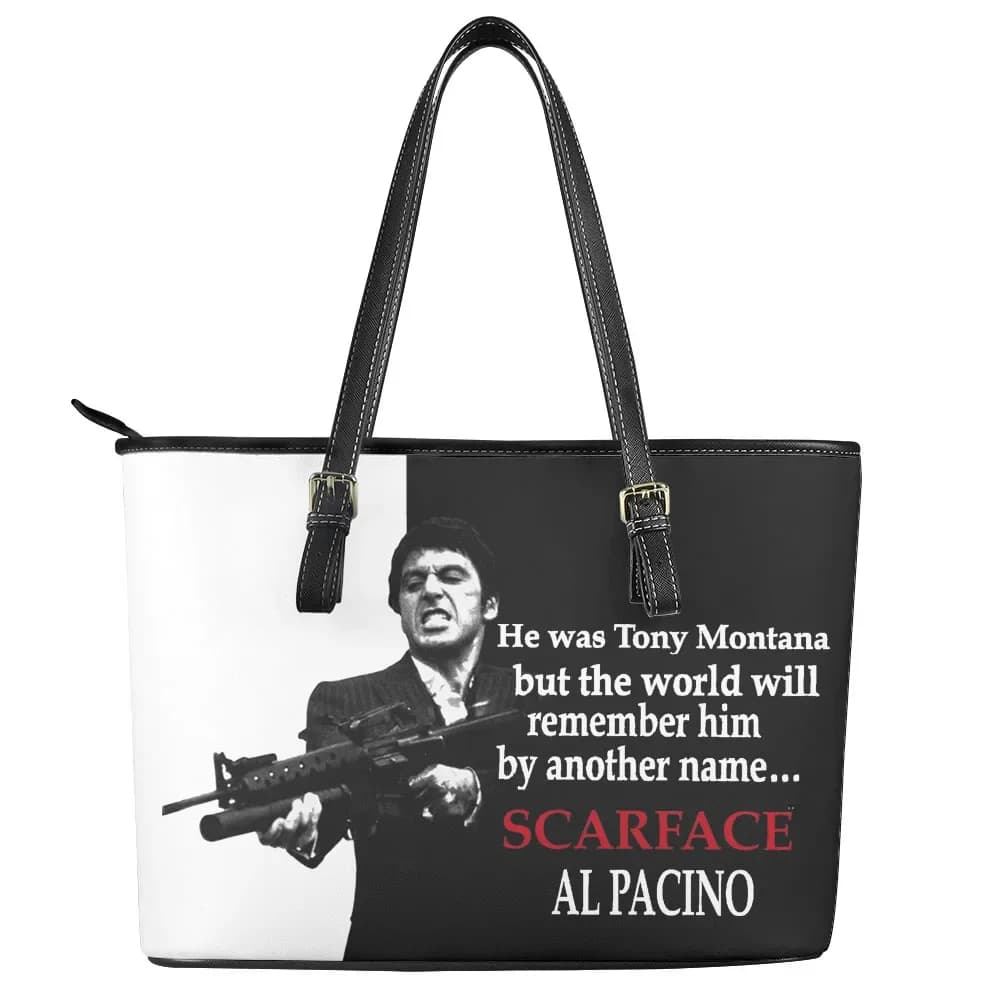 Borsa Personalizzata Scarface, Borsa a Tracolla da Donna Ispirata al Film, Borsa da Uomo Tony Montana, Borsa in Pelle per Affari e Viaggi