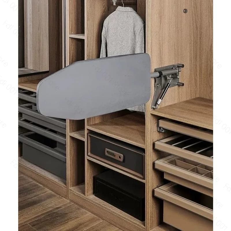 Wardrobe Damping Ironing Board Hidden Push-pull Folding Iron Rack Cloakroom Built-in Telescopic Rotating Ironing Board