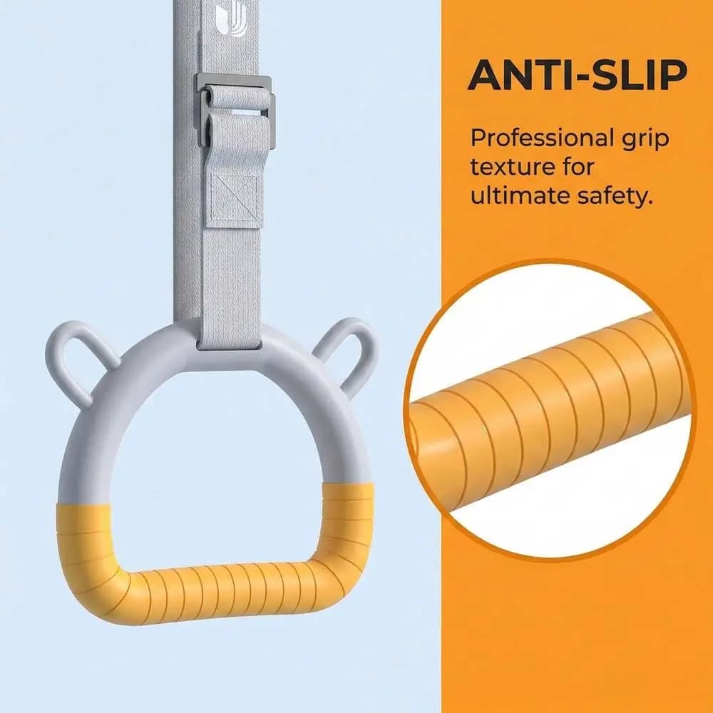Gymnastic Rings with Adjustable Straps, Traction Bar, Comfortable and Anti-slip, for Fitness Training