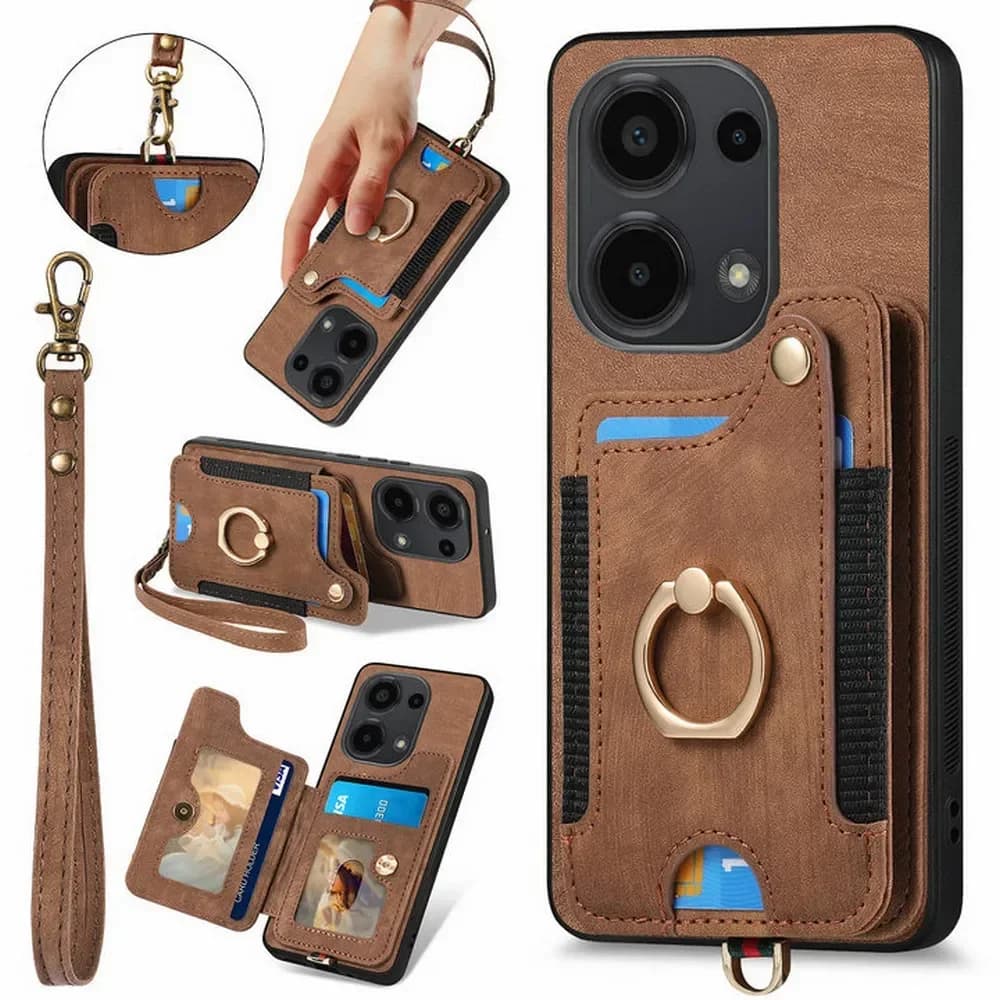 Per Poco F6 X6 M6 Pro 5G 4G 2024 RFID Blocco Custodia a portafoglio in pelle per Xiaomi Poco F6 Anello Della copertura posteriore Mi Telefono X6 X 6 F6 M6Pro Etui