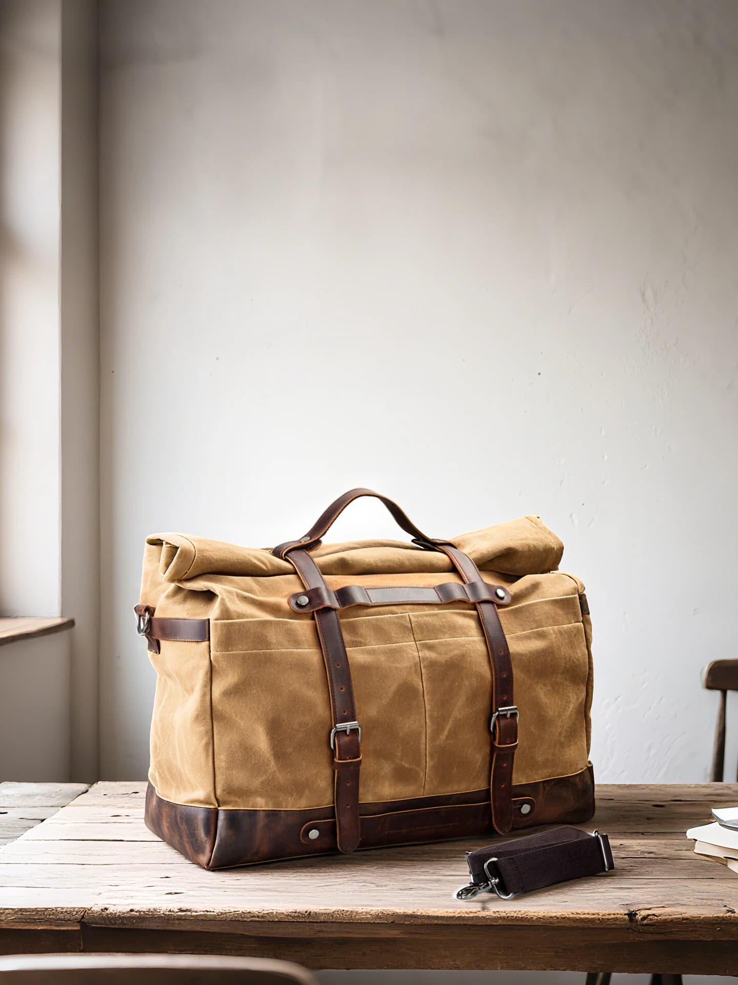 Retro Motorcycle Rear Bag Wax Dye Canvas Universal Travel Bag Crossbody Backpack Handbag Helmet Rear Tail Bag