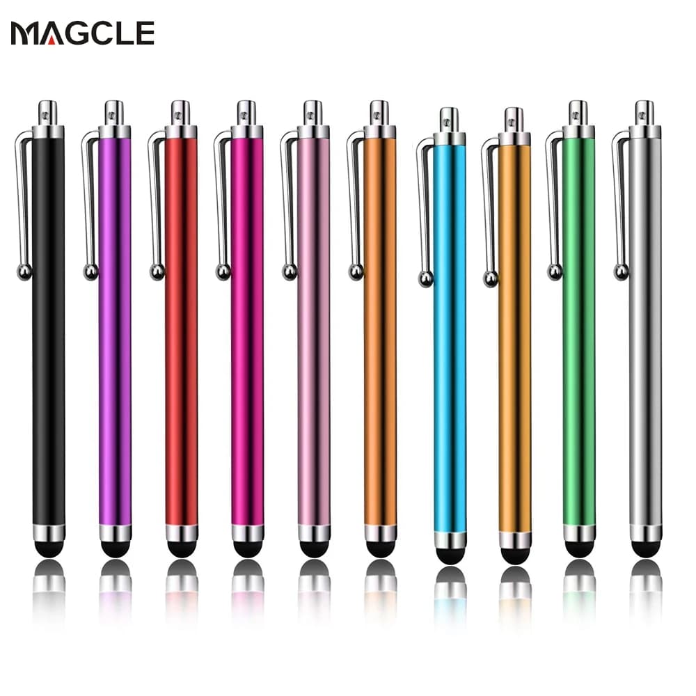 10pcs/Pack Metal Touch Screen Stylus Pen for iPhone 5 4s iPad 3/2 iPod Touch for Universal Smart Phone Tablet PC+Zip Bag