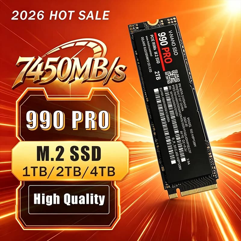 512TB-4TB New 990 PRO PCle 4.0 NVMe M.2 SSD up to 7450MB/s Speed Ideal for PS5 Console Gaming Laptops & Desktops