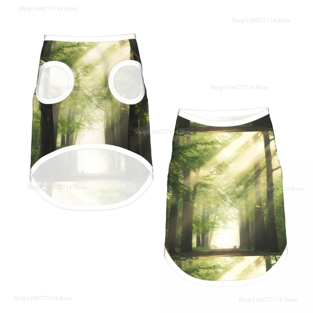 Pathway Middle Green Eafed Trees Camicie per cani Gilet Cucciolo Vestiti estivi per cani per cani di piccola taglia Cucciolo di gatto T Shirt Pet