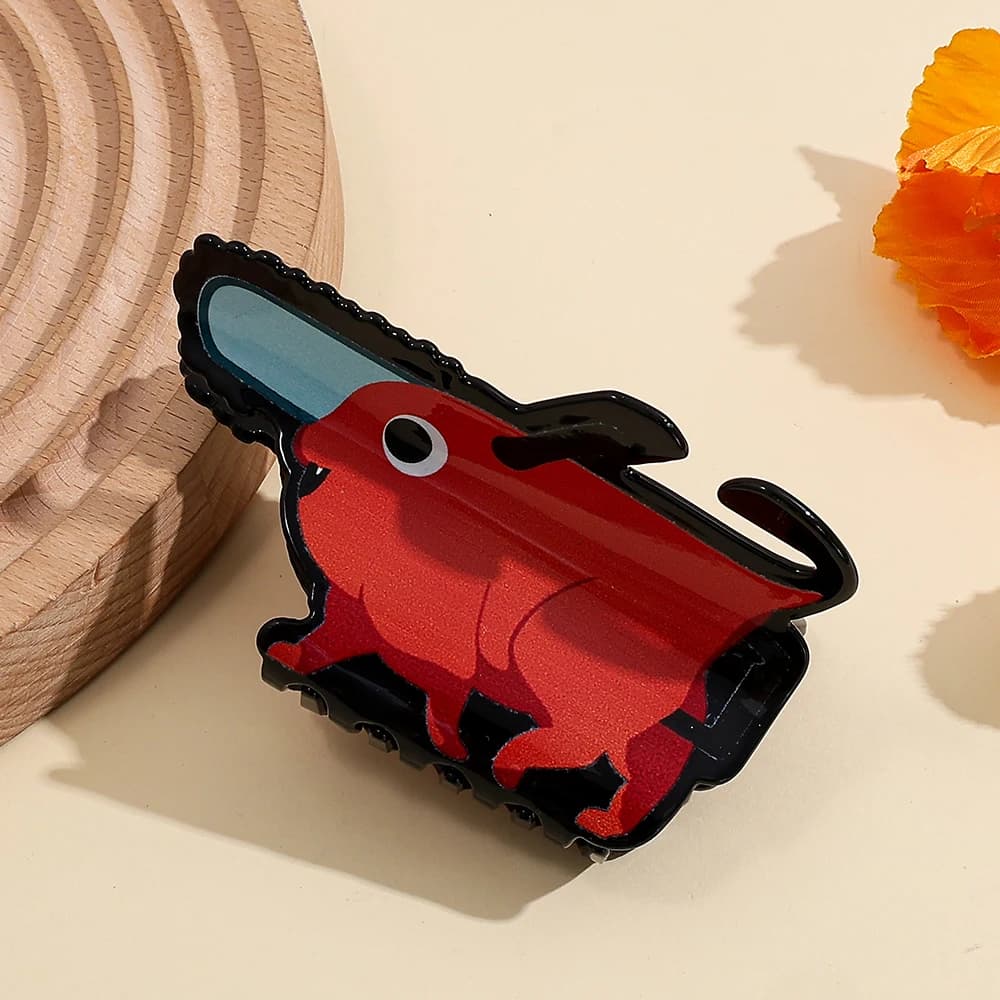 Fermaglio per capelli con piccola motosega a forma di cartone animato, accessorio per capelli con motosega per decorare acconciature, accessorio per capelli carino e innovativo
